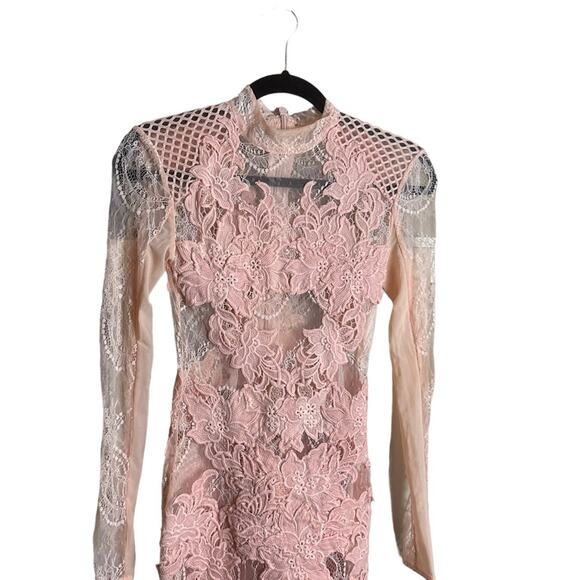 House of CB Dusty Rose Pink Crochet Lace Bodycon Gialla Dress Size XXS - Picture 7 of 10